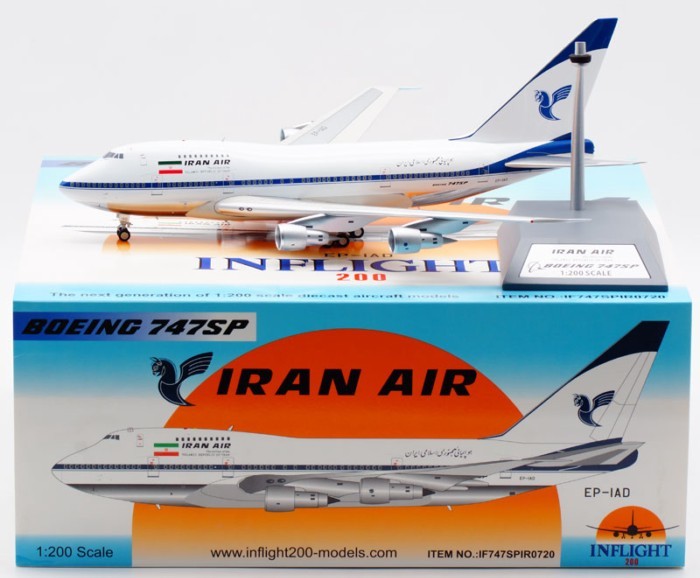 พร้อมสต็อก Inflight Iran Air B47SP 1: 200 เครื่องบินโลหะผสมรุ่น EP-IAD Out of Print Car Model