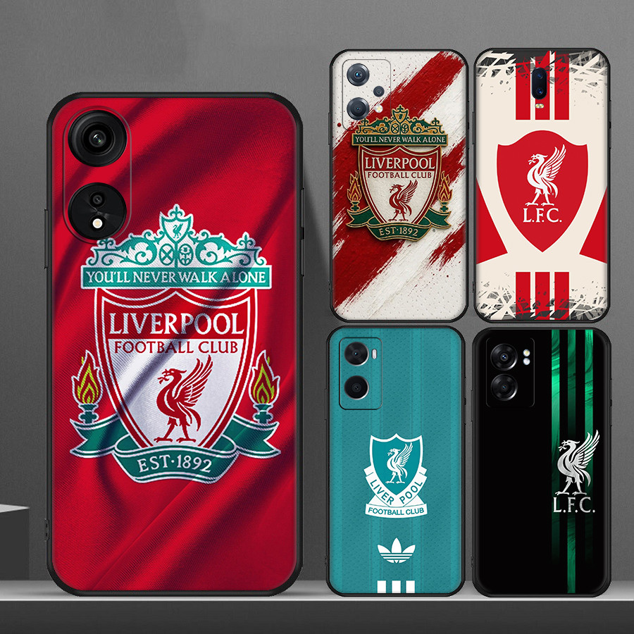 สําหรับ OPPO A57E A58 A58X A59 F1s A60 A74 A76 A77 F3 A78 A79 Liverpool 8Y14 นุ่มสีดํา TPU เคสโทรศัพ