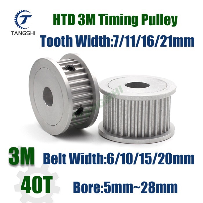 HTD 3M 40 Teeth Timing Pulley AF Type Bore 5mm~28mm For Belt Width 6/10/15/20mm HTD 3M 40T Synchron