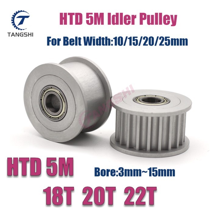 HTD 5M 18 20 22 Teeth Idler Type Timing Pulley Bore 3mm to 15mm for Width 10/15/20/25mm Belt HTD 5M