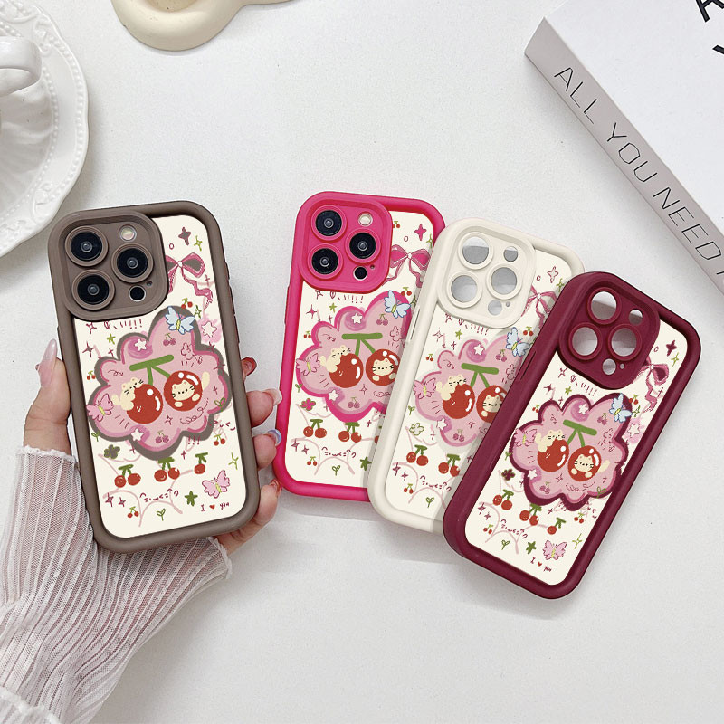 Graffiti Cherry Cat น่ารักซิลิโคนสําหรับ VIVO V9 V11i V15 Pro V5 V5S V5 Lite V21 V23 V25 V25E V27 Pr