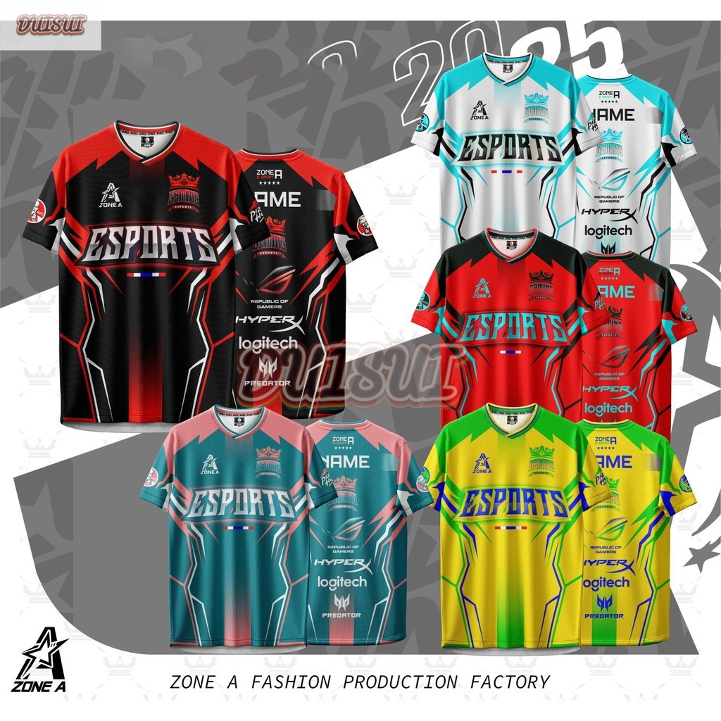 เสื้อยืดพิมพ์ลาย E-sports (เปลี่ยนชื่อและโลโก้ได้)