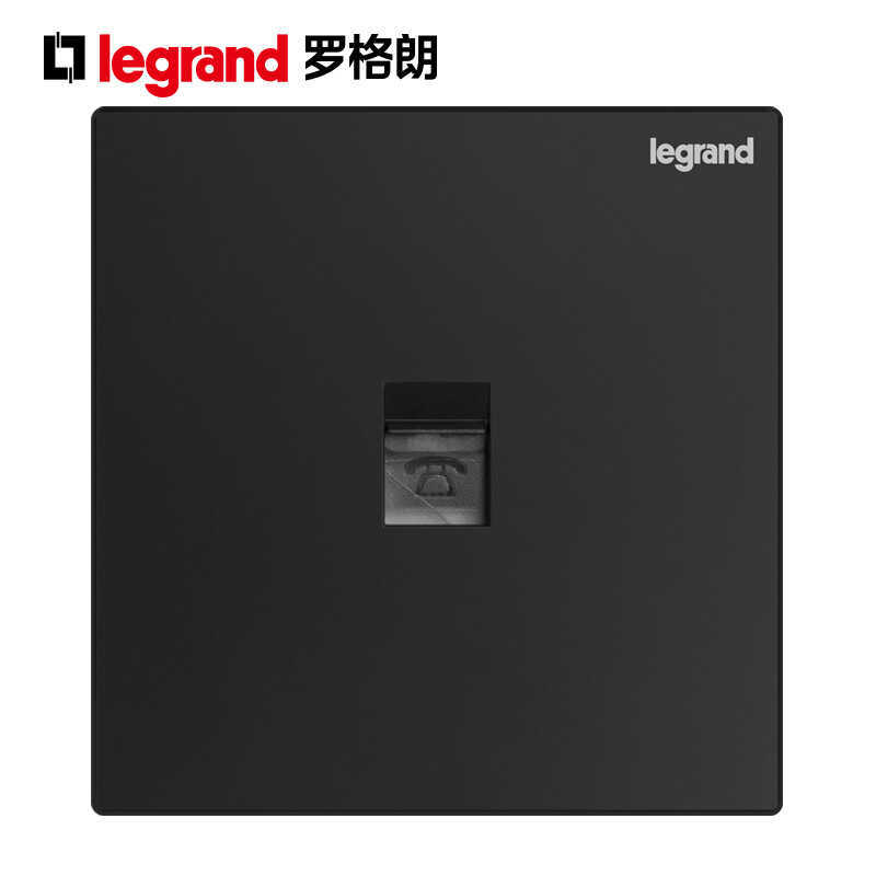 Rogerang สวิตช์ซ็อกเก็ต Yijing คาร์บอนสีดําหนึ่งปลั๊กโทรศัพท์คงที่ในครัวเรือนปกปิด 86 ประเภทแผงผนัง