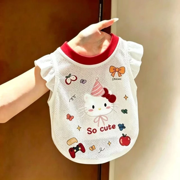 [สินค้าสัตว์เลี้ยงน่ารัก] แมวการ์ตูนตาข่ายระบายอากาศสุดน่ารักเสื้อกั๊กเสื้อผ้าสัตว์เลี้ยง0.5-7.5กิโลกรัม thumbnail 4