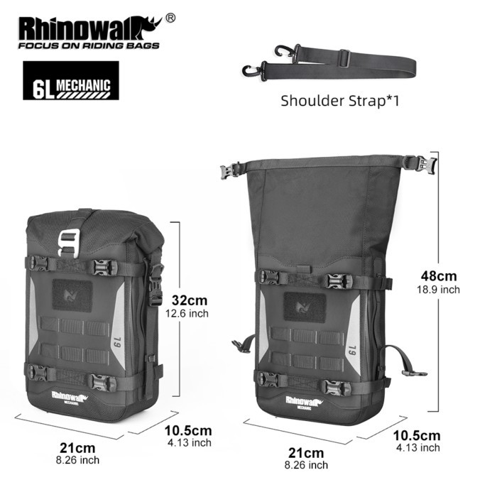 Rhinowalk Motorcycle Bumper Bag Motor Crash Bar Bag With Waterproof Inner Bag And Inner Support Boa