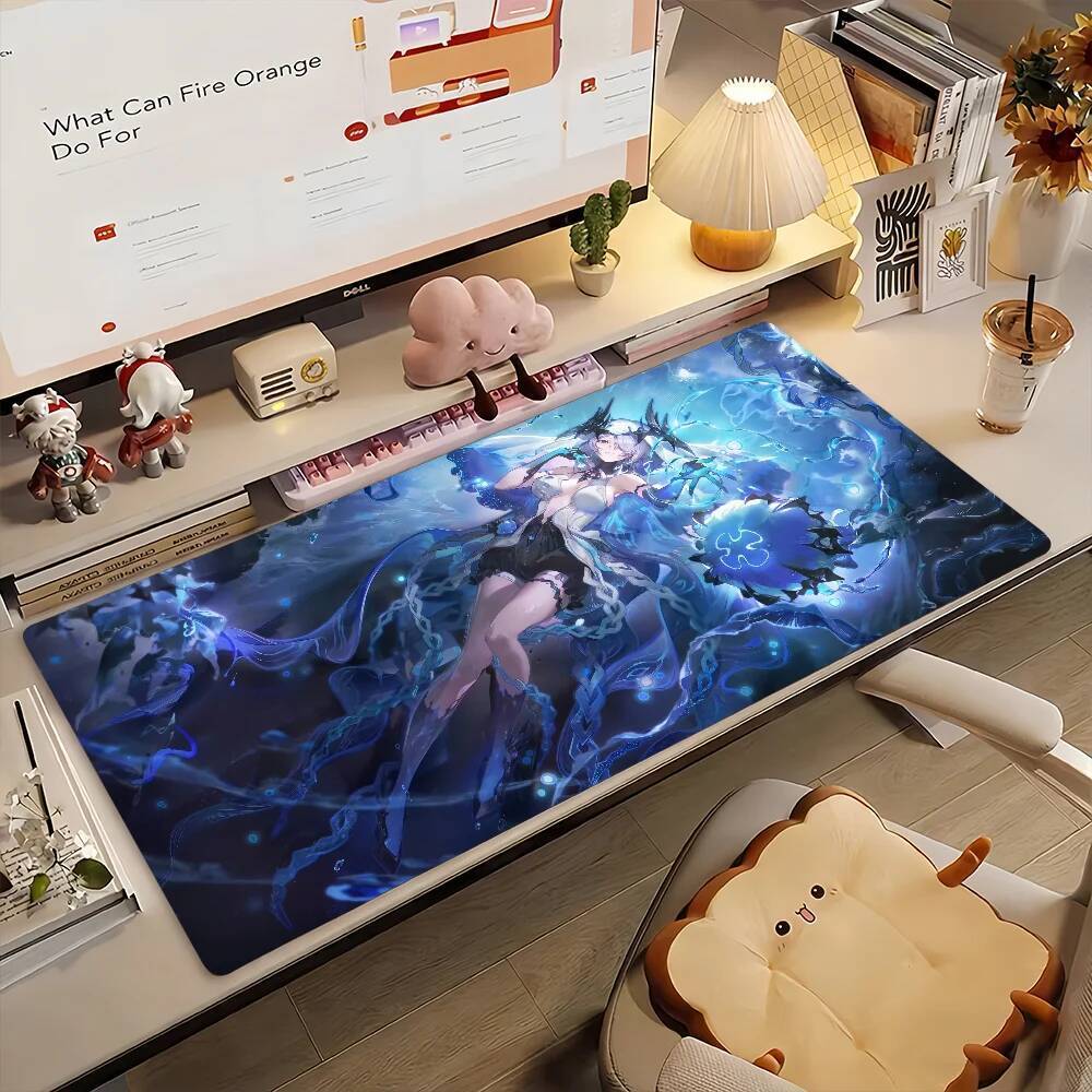 เกม Duet Night Abyss R-Rebecca แผ่นรองเมาส์ยางกันลื่น Gamer Balance คอมพิวเตอร์ Mat Decoracion Deskm