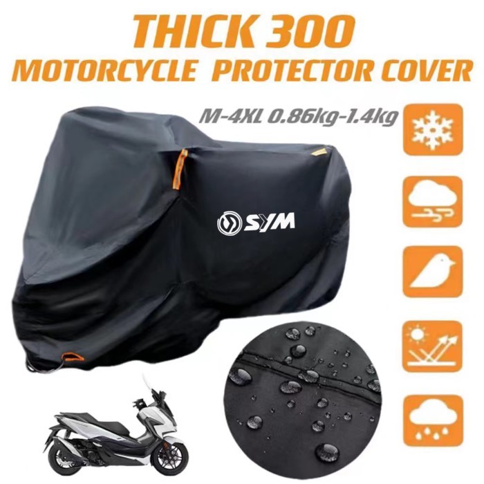 For SYM JP150 GR125 fiddle 3 FNX150 maxsym 400i 600i Thick 300D Silver Coated Windproof Motorcycle