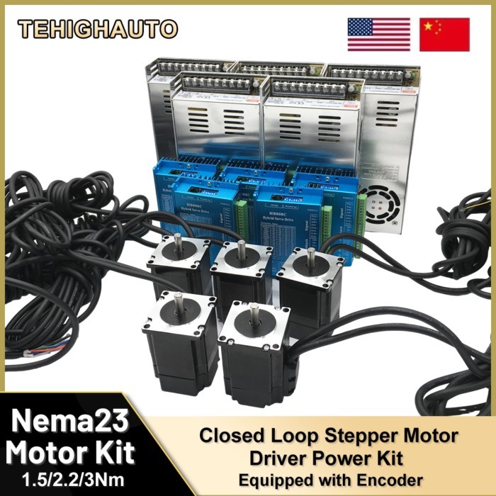Nema23 57 Closed Loop Stepper Motor with Encoder 1.5Nm 2.2Nm 3Nm Easy Servo Motor Hybrid Servo DC M