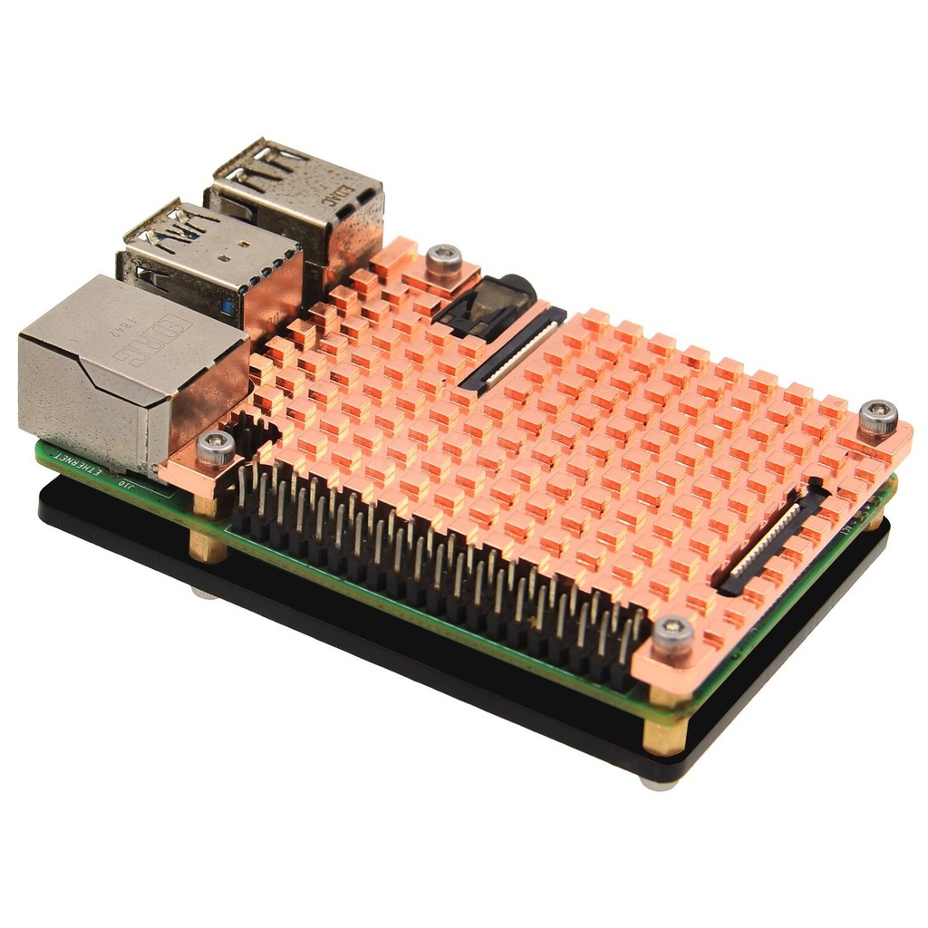 Raspberry Pi 4 หม้อน้ําทองแดงอัลลอยด์ฮีทซิงค์สําหรับ Pi 4