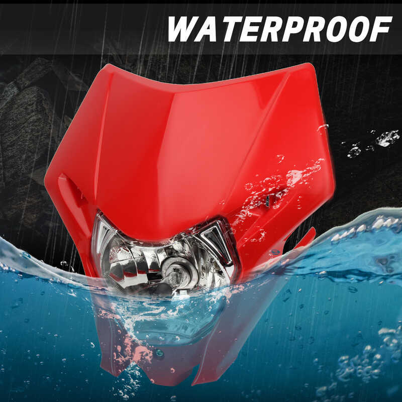 Honda หน้ากากมอเตอร์ไซค์วิบากพร้อมแผ่นไฟหน้าฮาโลเจนสำหรับ Crf150l 150R 150F 230L 250L 250X 250M 300