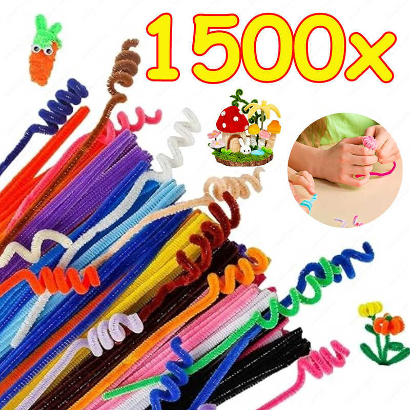 ul Pipe Cleaners Craft Chenille Stems Twisting Sticks Plush Stick for Arts Kids DIY Handcraft Decor