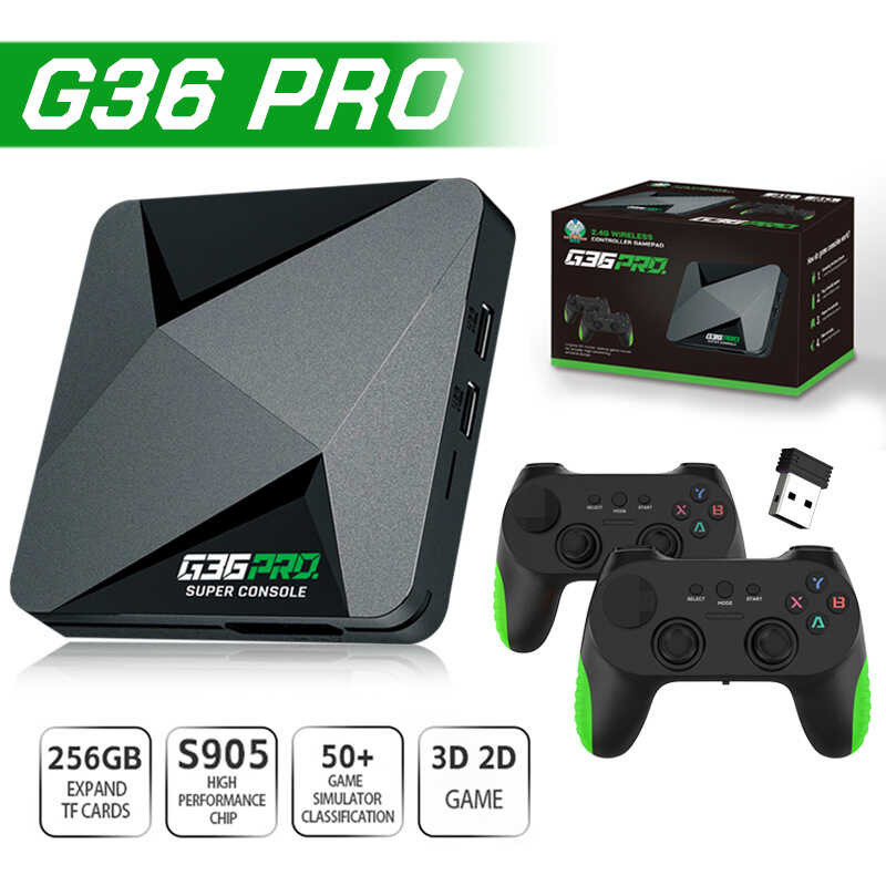 G G36 PRO เกมคอนโซลทีวีกล่องด้านบน 4K Dual System ไร้สาย G11pro คอนโซลเกมบ้าน