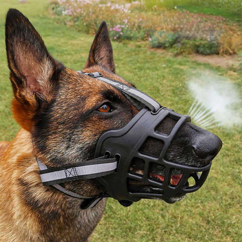 Temu Pet Dog Muzzle Mesh Breathable Silicone Medium Large Dog Muzzle