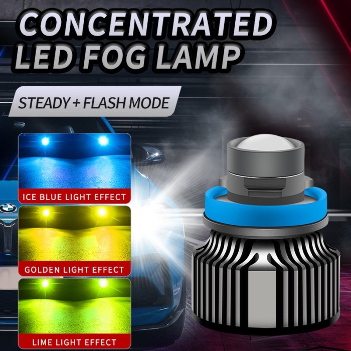 Laser Lens H7 Led Fog Light Bulb H11 Led Fog Lamp H8 H9 9005 HB3 9006 HB4 CSP 8000K 6000K 3000K Tur