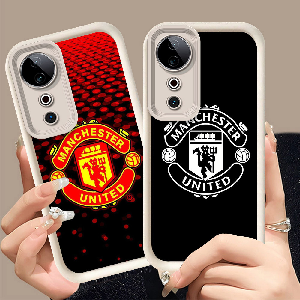Q-3 Klub FC ขาวดำเคสโทรศัพท์หรับ VIVO V50 V40 V50E 5G ปกสีชมพู