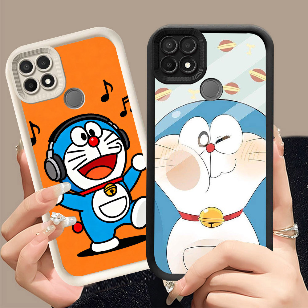 Q-6 Doraemon cute ขาวดำเคสโทรศัพท์หรับ Xiaomi Redmi 10C 12C 9C NFC 10A ปกสีชมพู
