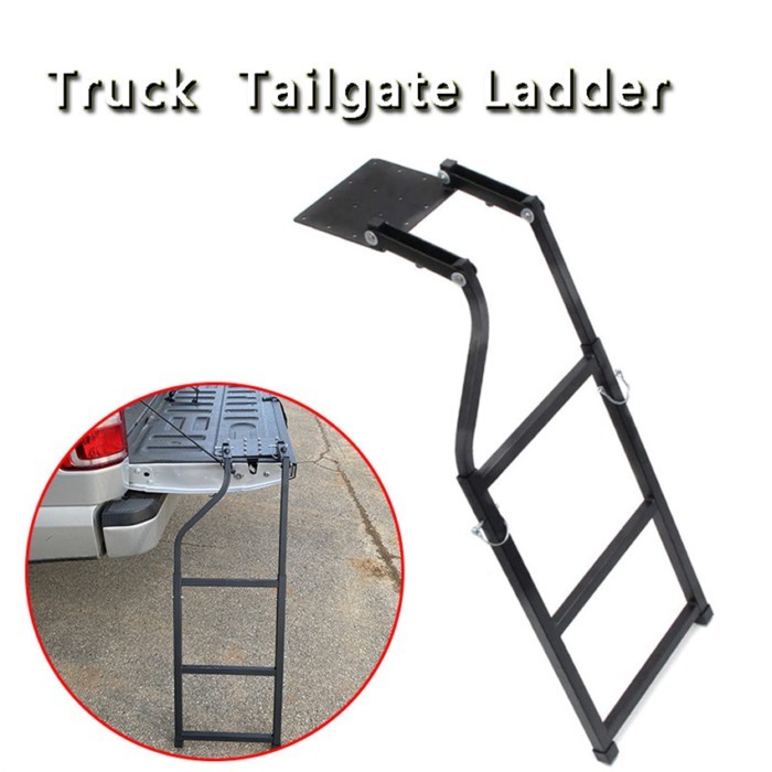 Pickup Truck Tailgate Ladder Universal Pickup Truck's Bed Ladder Height Adjustable Car Rear Door Tr