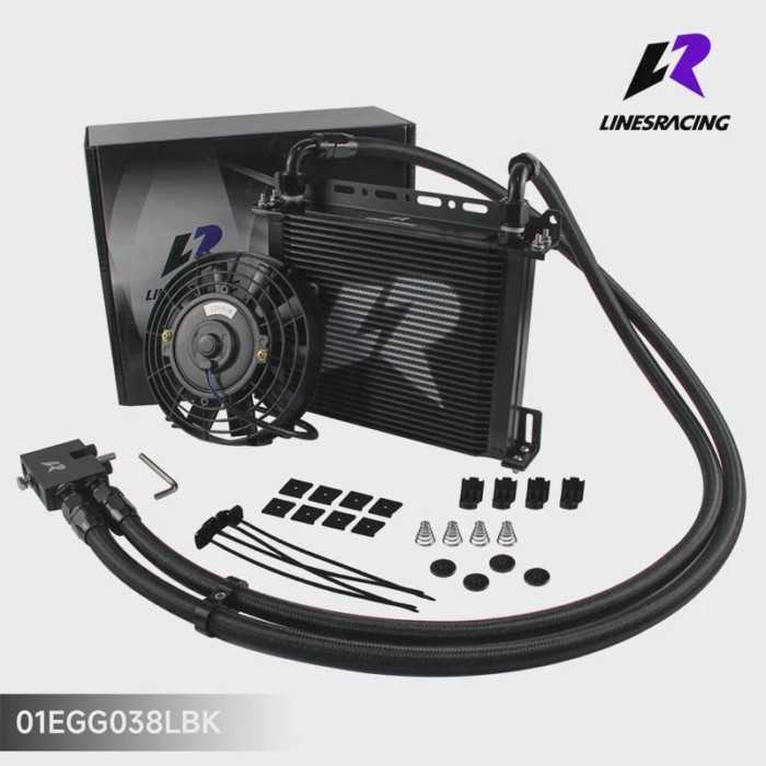 Black Oil cooler 30 Row AN10 w/Bracket +7'' Fan Hose Kit For  BMW 3 Series N54 Engine 135 135i E82