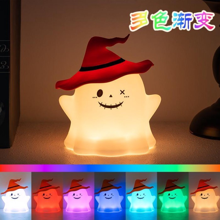 Halloween Magician Colorful Night Lights Silicone Pat Bedroom Lighting Ambience Creative Lighting Cr