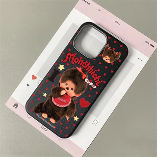 เคสไอโฟน13 17 เคสหนังวัว ลายมอนจิจิน่ารักฮิต สำหรับiPhone 16 17 13 AIR 14 15 12 11 Pro Max 7 8 14 15 16 Plus XR X SE 2 3