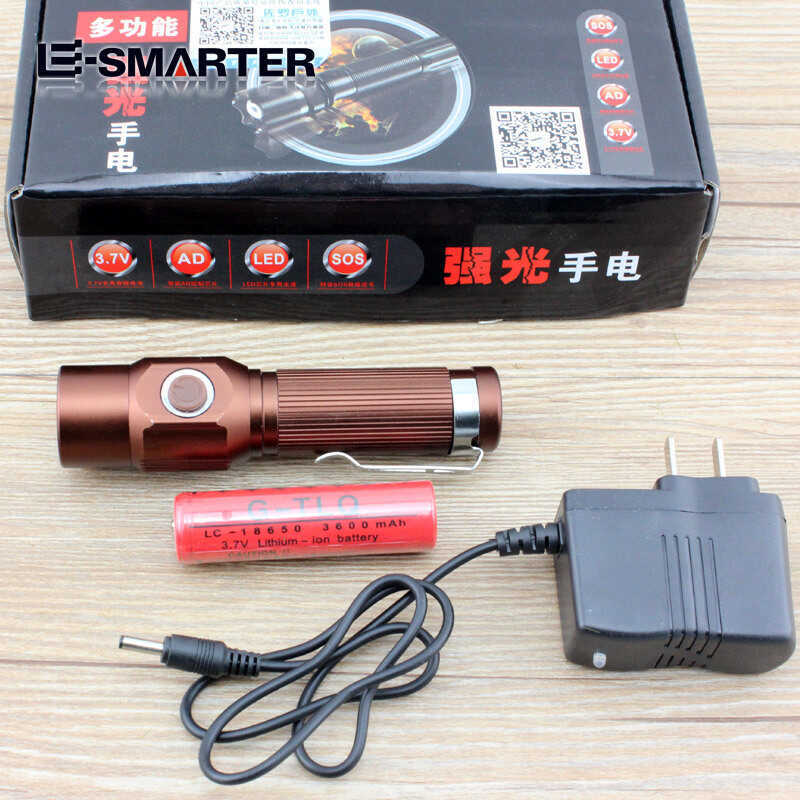 ส่งตรง Central Switch Bulb Q5 Mini Pocket ไฟฉายสว่างเป็นพิเศษ ไฟฉาย [ชุด]