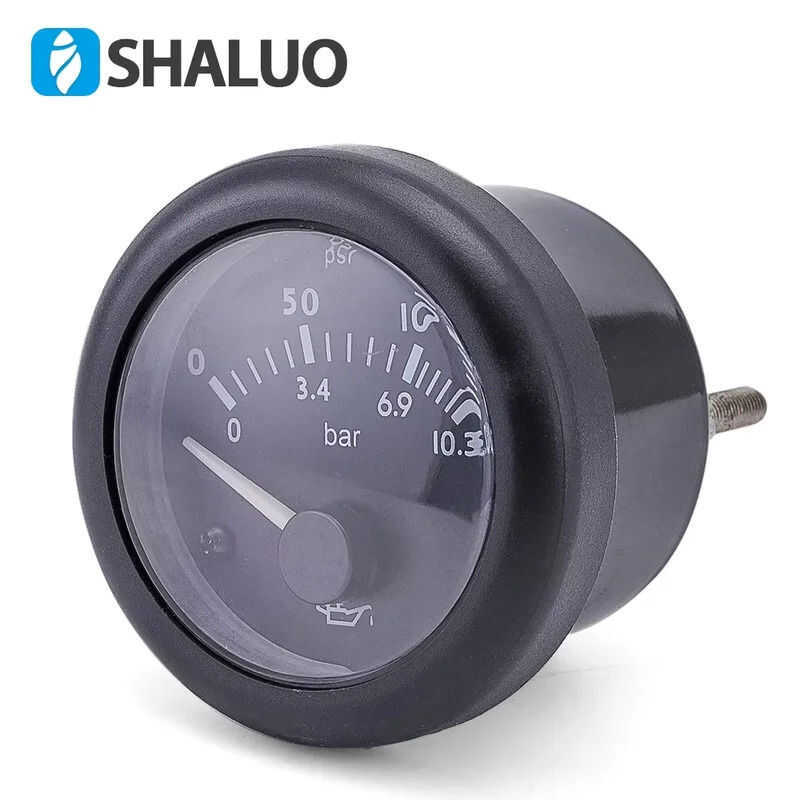 Bars 0-10  Oil Pressure Gauge Oil Pressure Meter For Generator Parts 10Bars 186±2 ohm 52MM