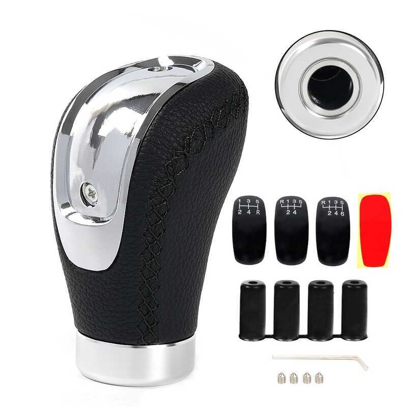 อุปกรณ์ตกแต่งรถยนต์ 5-Speed 6-Speed Gear Head PU Shift Gear Head Leather Gear Head Three Surfaces