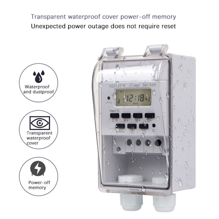 220V Intelligent Timer KG316T-F Household Time Control Switch Time Controller Automatic Switch Timi