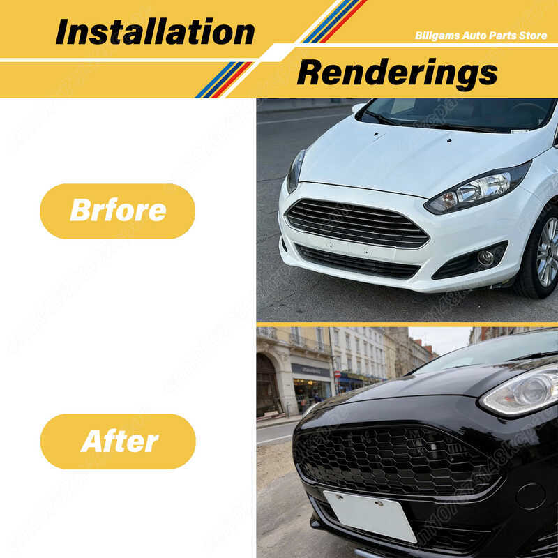 สำหรับ Ford Fiesta Zeec-S Ja8 Mk7 2013 2014 2015 2016 ตะแกรงช่องดักอากาศรถยนต์แบบรังผึ้งพร้อมรูระบา
