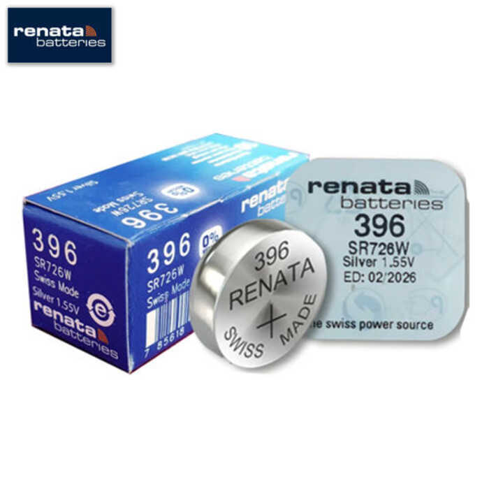 Velashop ถ่านนาฬิกา ถ่านกระดุม Renata 396 (‪Sr726w) Lithium Button Cell Battery 1.55V (Swiss Made)