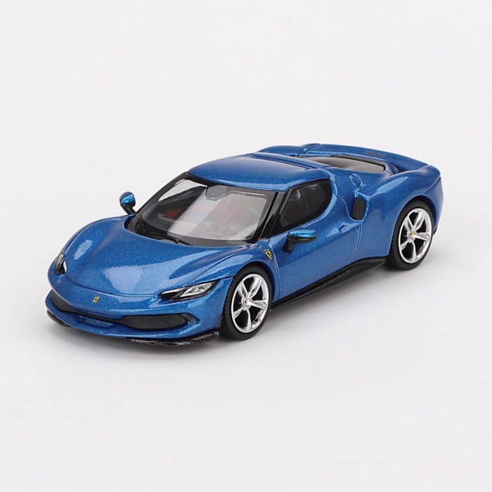 BBR MODEL 1/64 Ferrari Ferrari 296GTB Racing Blue Alloy Car Model สามารถดันได้
