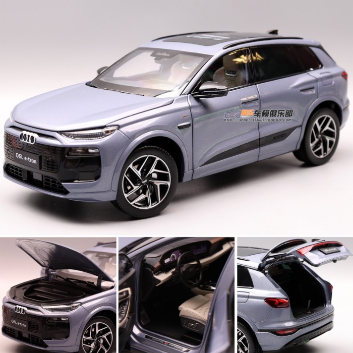 รถแรก Audi โรงงานเดิม 1: 18Q6L e-tron โลหะผสมเปิดเต็มพลังงานใหม่ SUV รถจําลองคอลเลกชัน