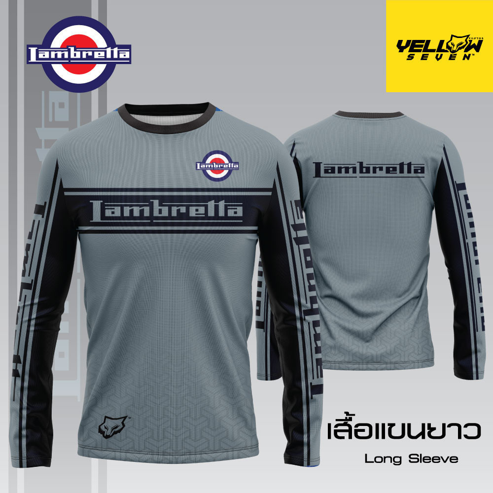 2568เสื้อยืดแขนสั้นคอกลมรถจักรยานยนต์ Lambretta ใหม่
