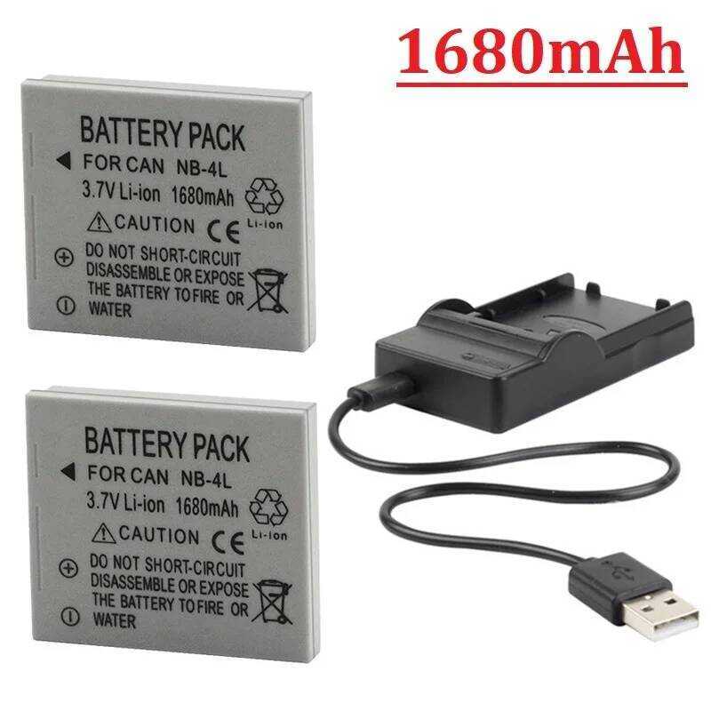 1680mah NB-4L NB 4L แบตเตอรี่เครื่องชาร์จสําหรับ Canon 30 40 50 55 60 65 90 100 I5 I7 SD400 IXUS SD9