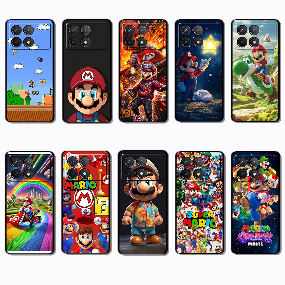 Xiaomi Redmi K70E K60 k70 POCO F5 X6 F6 Pro Mario แฟชั่นเคสโทรศัพท์สีดํานุ่ม