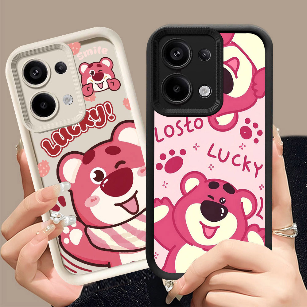 Q-17 Lotso ขาวดำเคสโทรศัพท์หรับ OPPO Reno A6 13F 14F 13 Find X9 14 15 Pro 5G ปกสีชมพู