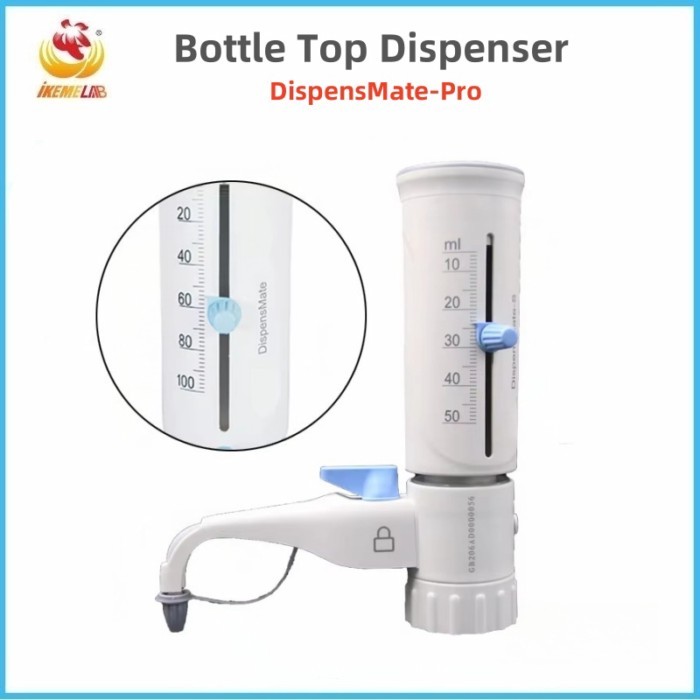 WEIAI Bottle Top Dispenser Large Capacity Pipette 10-100ml Chemical Storage Bottle Dispenser Autocl