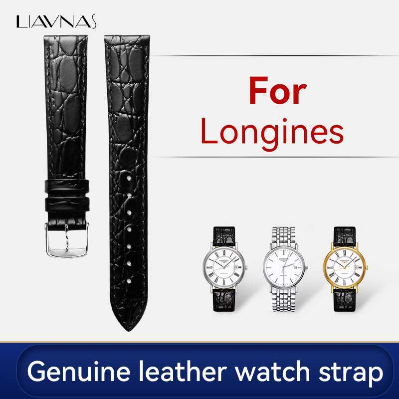 her Watch Strap Genuine For Longines Accessories Watchbands Butterfly Buckle Wrist Band 13 18 20 Mm