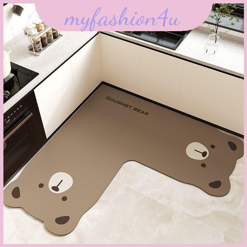 Animal Themed Silicone Diatom Mud Kitchen Rug พร้อมการออกแบบที่ทนทานกันน้ําสําหรับทําอาหารและห้องน้ํ