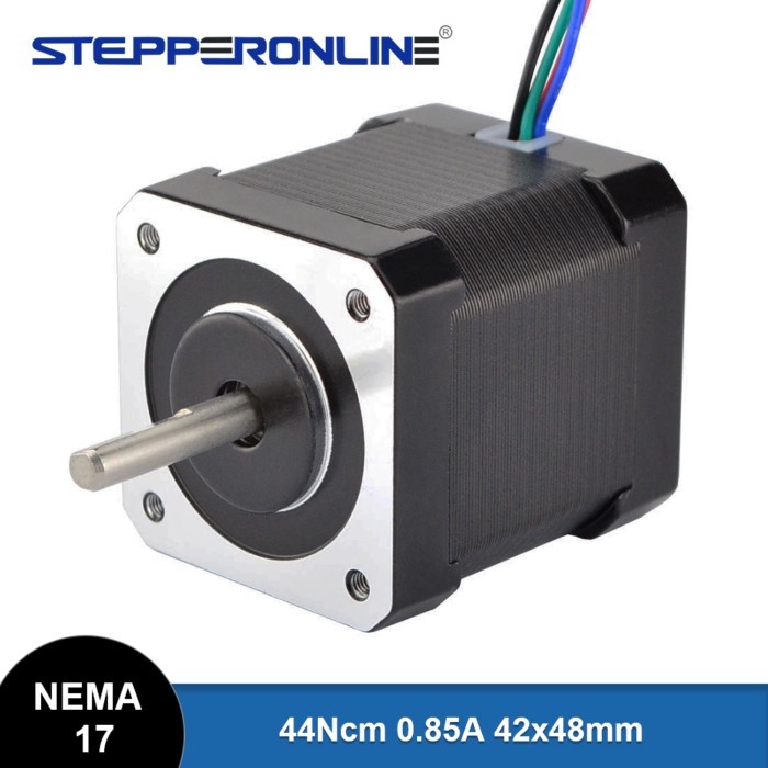 STEPPERONLINE Nema 17 Stepper Motor Bipolar 1.8 Degree 44Ncm (62.3oz.in) 0.85A 42x42x48mm 4 Wires f