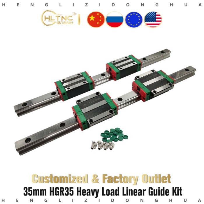 HLTNC HGR35 35MM Square Linear Guide Rail Kit With HGH35CA HGW35CC Flange Slider Carriages Block Fo
