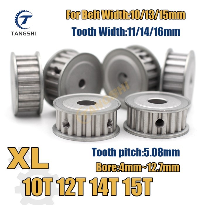 XL 10 12 14 15 Teeth Synchronous Timing Pulley Bore 4mm to 12.7mm for Width 10/13/15mm Belt XL 10T