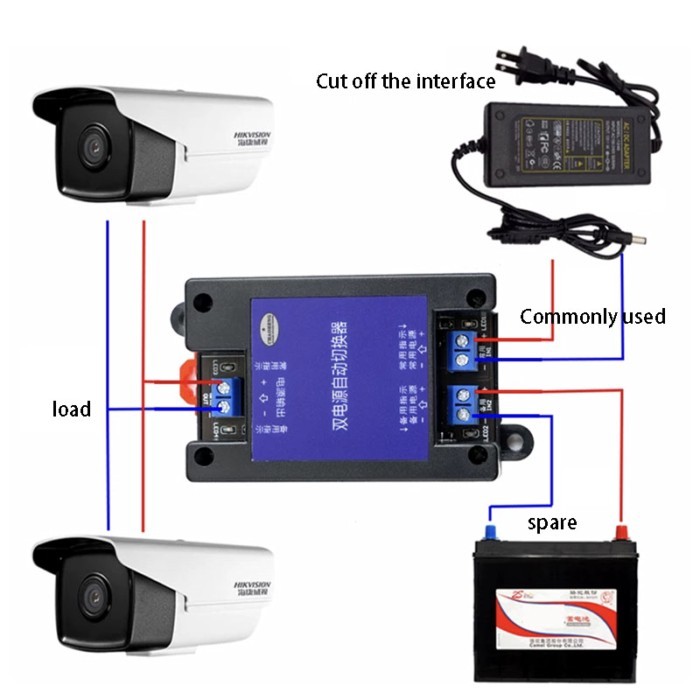 DC5V/12V/24/60V  UPS DC Dual Power Automatic Switcher Power Outage Uninterruptible Power Transfer S