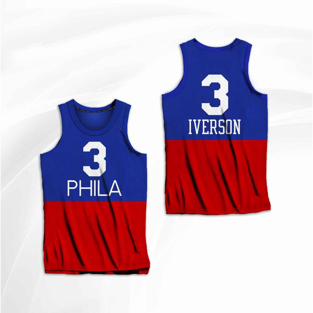 ALLEN IVERSON PHILADELPHIA 76ERS FULL SUBLIMITED JERSEY
