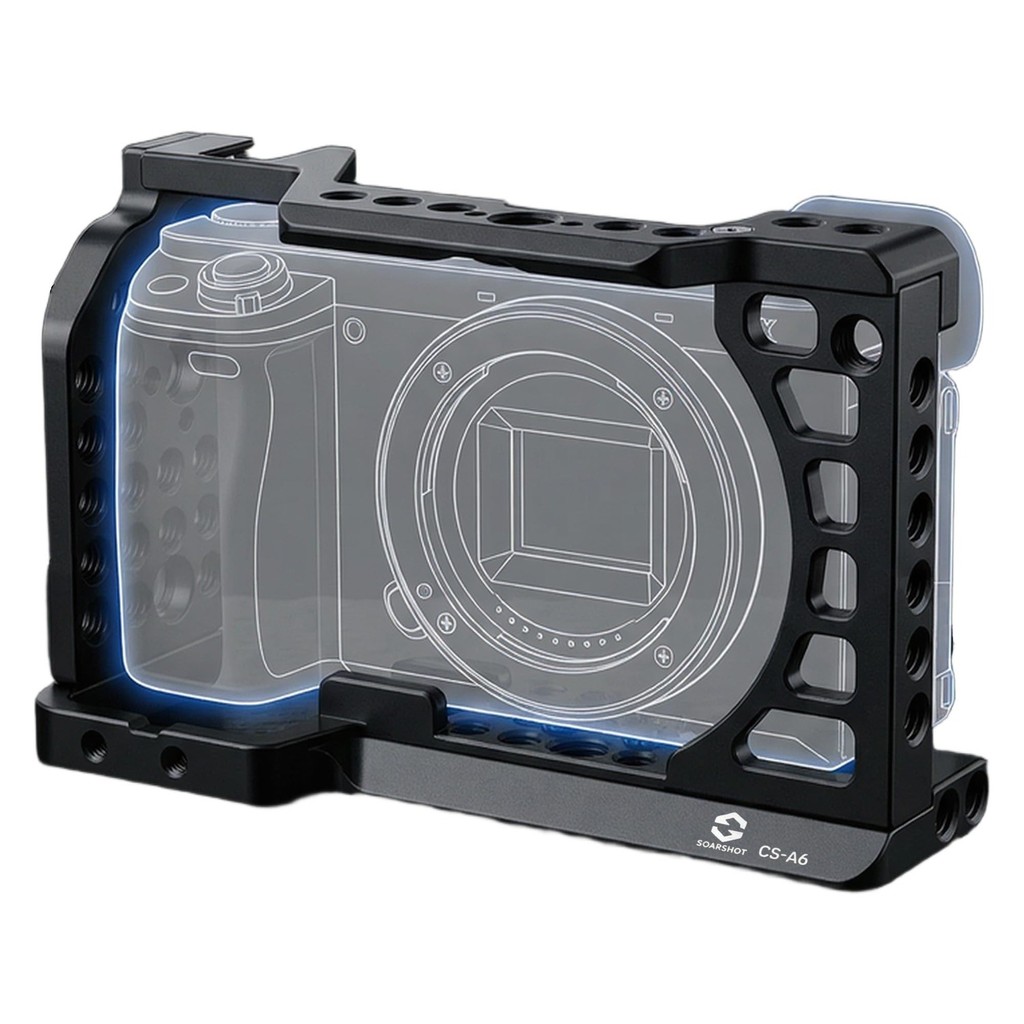 SOARSHOT กล้องสําหรับ Sony A6400 A6100 A6300 A6500 A6600 อลูมิเนียม Video Rig กรงรองเท้าเย็น ARRI หล