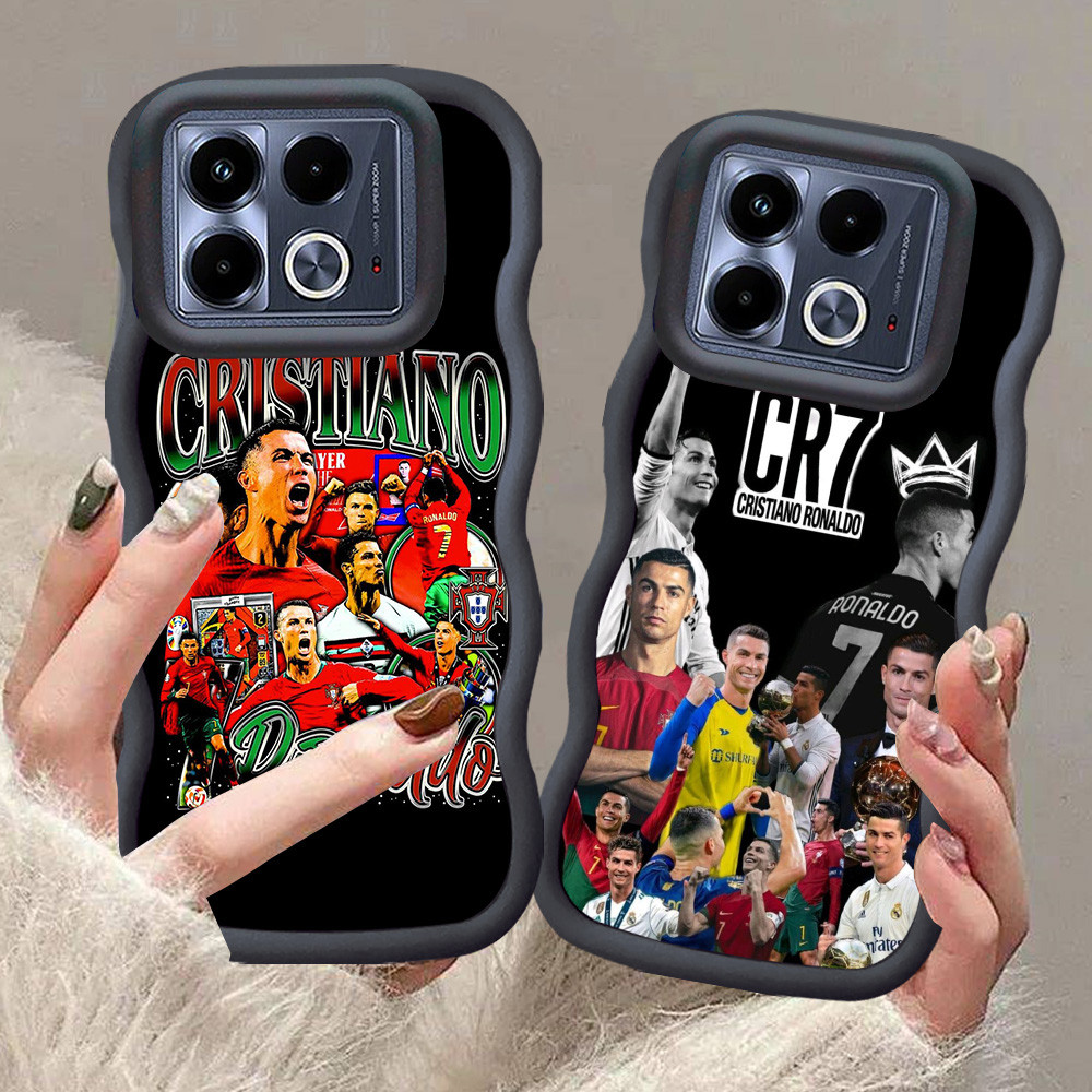 MERAH A-2 CR7 Ronaldo Casing สําหรับ Infinix Note 40 Pro Plus 5G เคสสีดําสีแดงสีชมพู