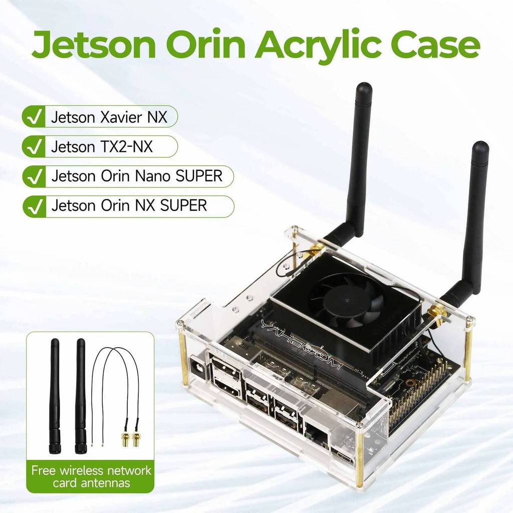 Yahboom อะคริลิคไร้สายการ์ดเครือข่ายเสาอากาศสนับสนุนกล้องติดตั้งสําหรับ Jetson Orin Nano SUPER /Orin
