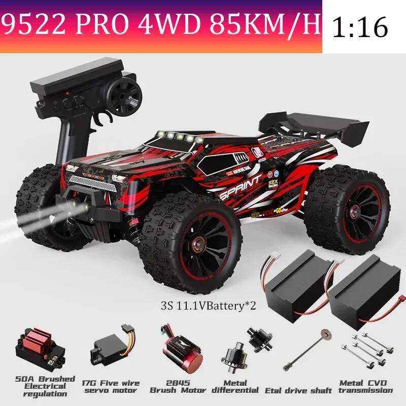 9522PRO 1:16 ขับเคลื่อนสี่ล้อความเร็วสูง Monster Off-road รีโมทคอนโทรล 85 กม./ชม.Super Brushless มอเ