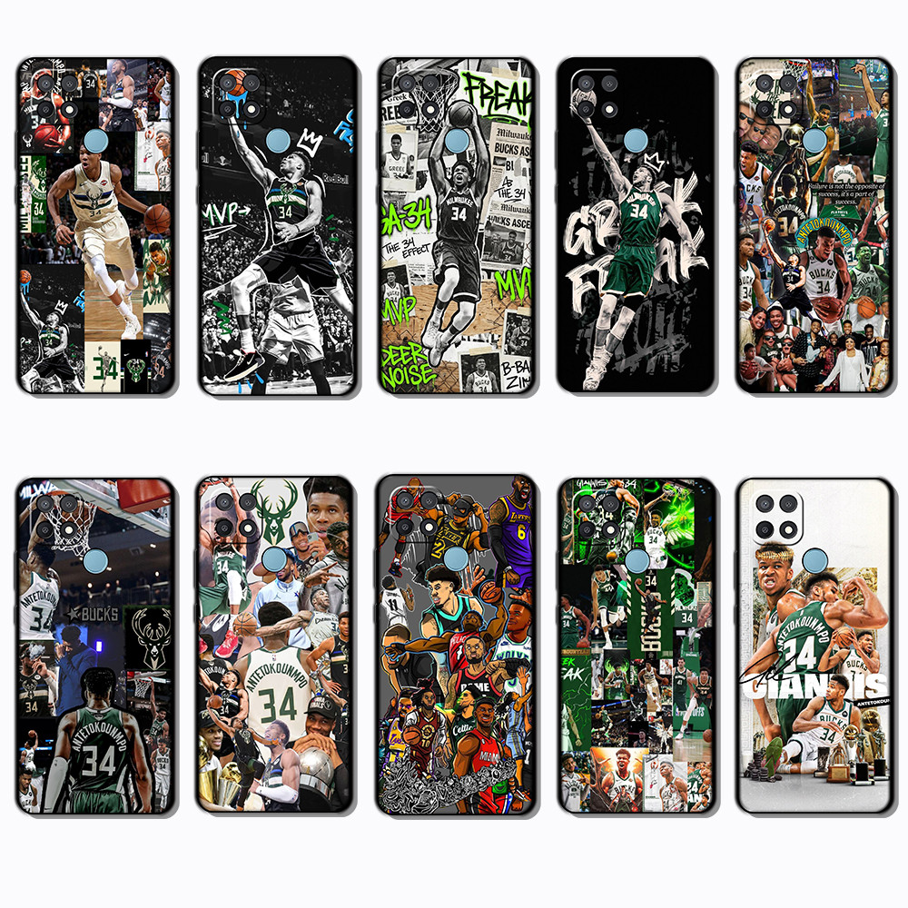 OPPO A15 Giannis Antetokounmpo เคสโทรศัพท์สี TPU สีดํานุ่ม