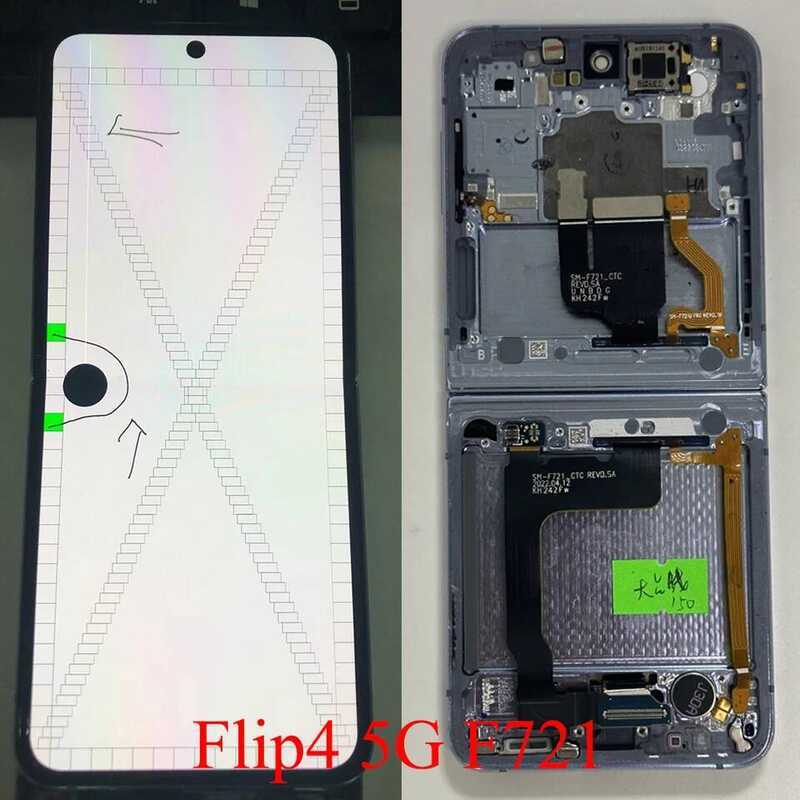 หน้าจอ AMOLED ขนาด 6.7 นิ้ว สำหรับ Samsung Z Flip4 LCD SM-F721 ชุดประกอบหน้าจอสำหรับ Samsung Z Flip 